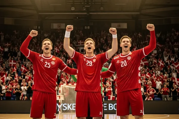 Dänische Handball-Nationalmannschaft feiert Sieg in Herning
