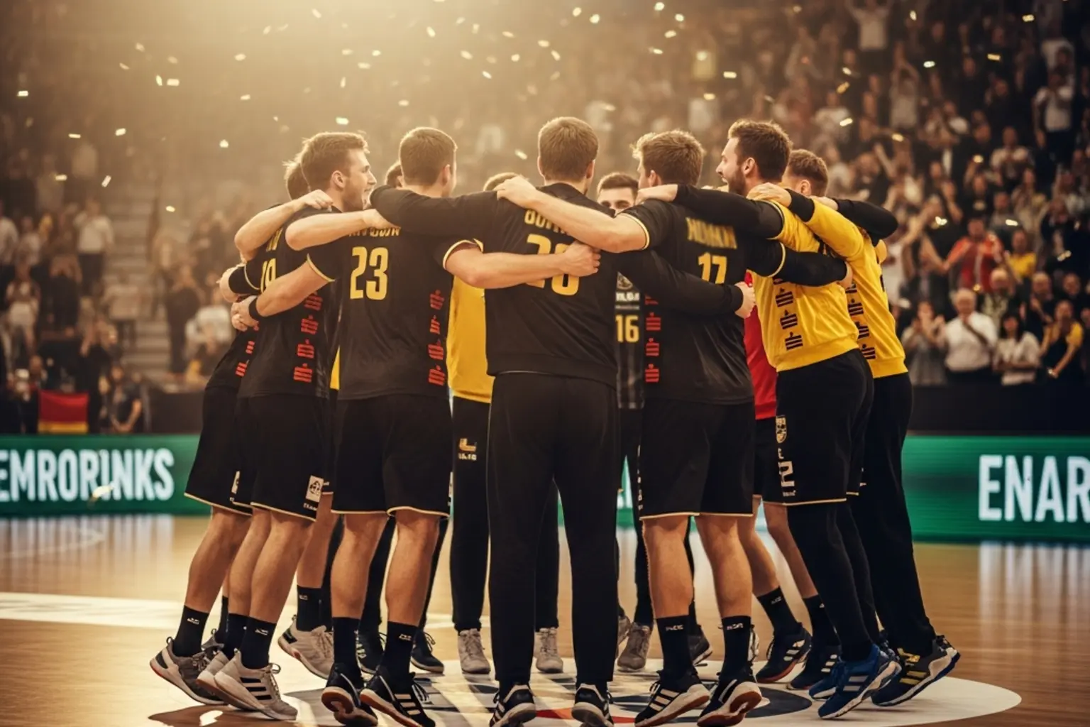 Deutsche Handball Nationalmannschaft – Teamjubel bei der EM