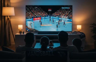 Fernsehübertragung eines Handball-EM-Spiels in deutscher Wohnung